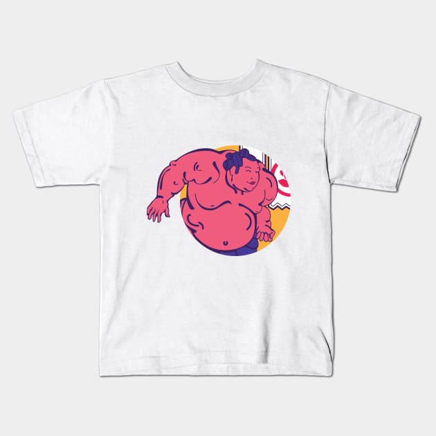 Sumo Wrestler Kids T-Shirt by Aditi Kamat